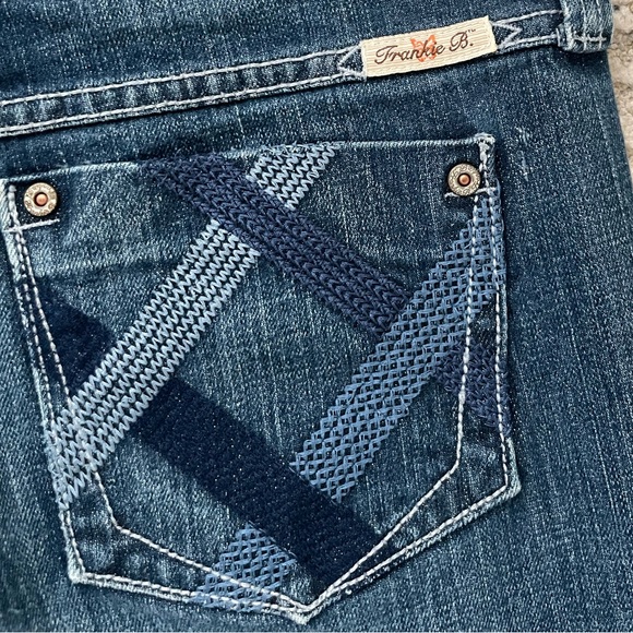 VTG Frankie B Low Rise Flared Jeans Size 8 Made in USA Western Boho - Picture 5 of 9